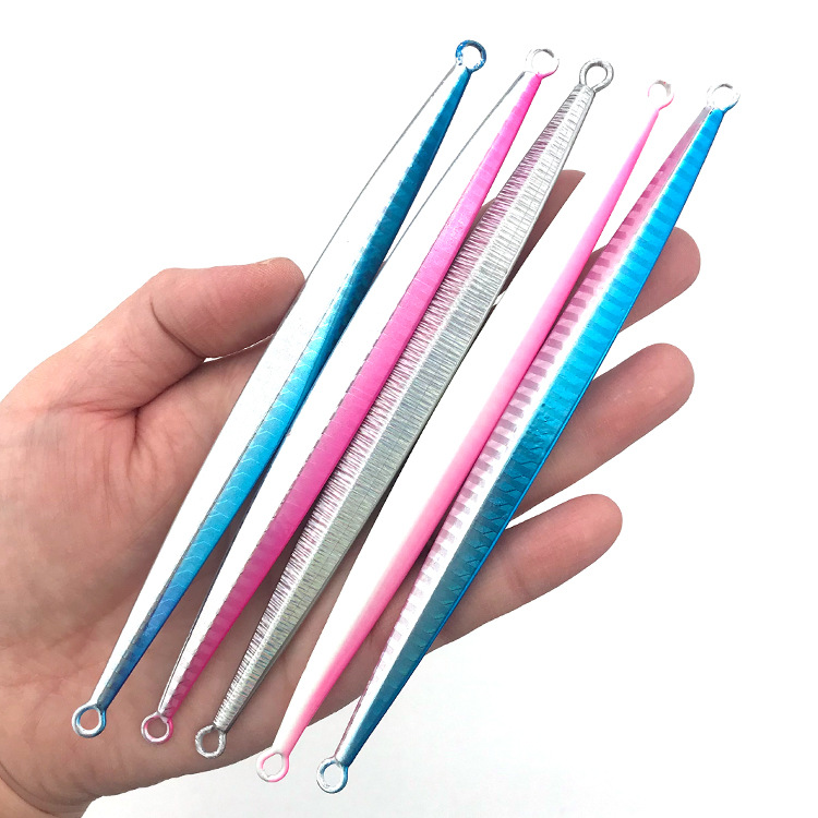 Lure Fast-Sinking Small Metal Jig Bait White Stripe Sequin Glow-in-the-Dark Without Hooks for Boat Sea Fishing Spanish Mackerel – Hard Lure – view 4