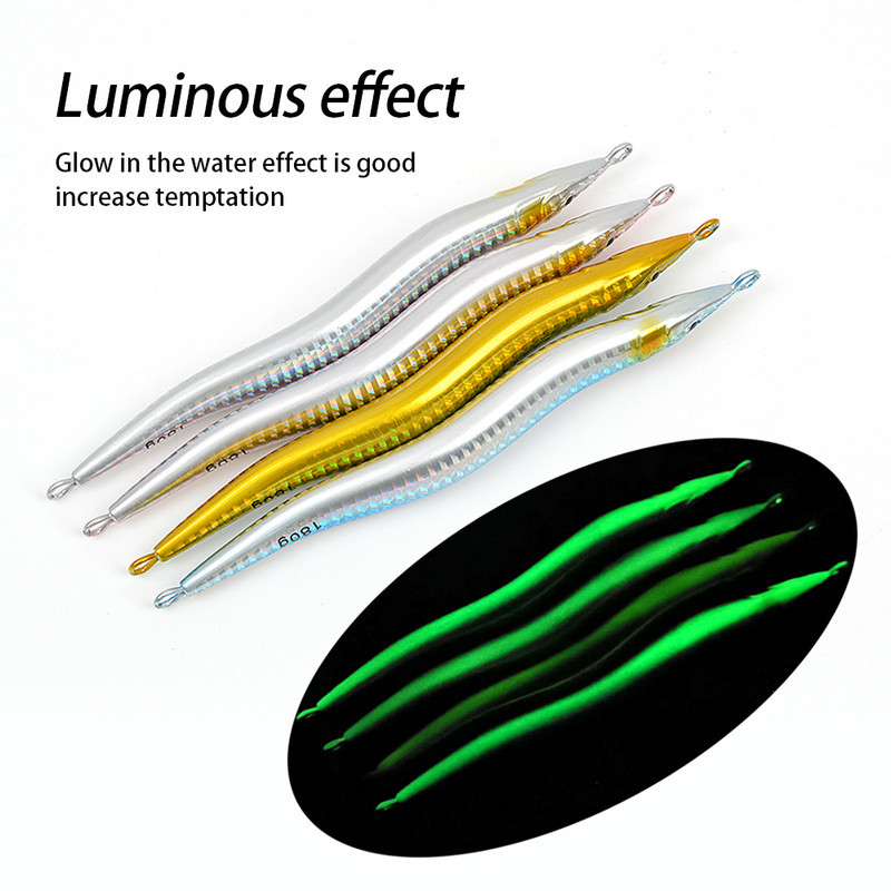 Boat Fishing Night-Luminous Quick-Pull Sinking Metal Jig 130g 160g 180g Slow-Roll Artificial Hard Bait Lure – Hard Lure – view 4