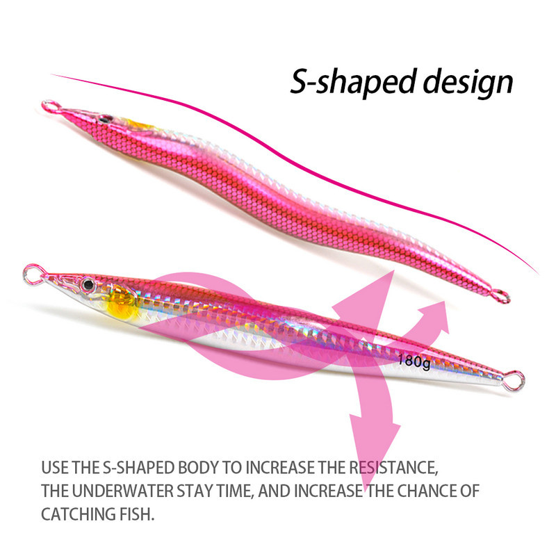 Boat Fishing Night-Luminous Quick-Pull Sinking Metal Jig 130g 160g 180g Slow-Roll Artificial Hard Bait Lure – Hard Lure – view 3