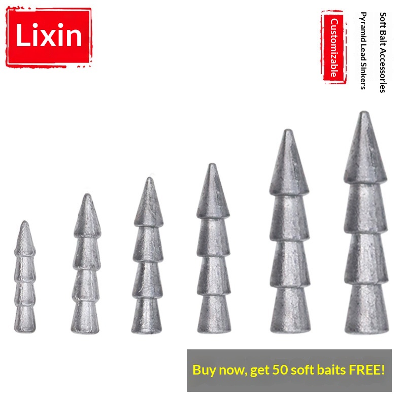 Espressif Lure Tower-Shaped Lead Sinker Soft-Bait Texas Rig Slow Sinking Pack of 20 Fishing Accessories – Fishing Accessory – view 2