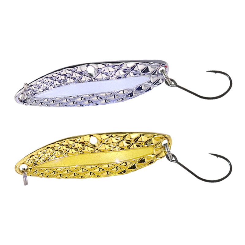 Zinc Alloy Sequin Spoon Lure Bait Artificial Hard Bait for Micro Creature Diverse Mandarin Fish White Striped Fish Gold Silver – Hard Lure – view 5