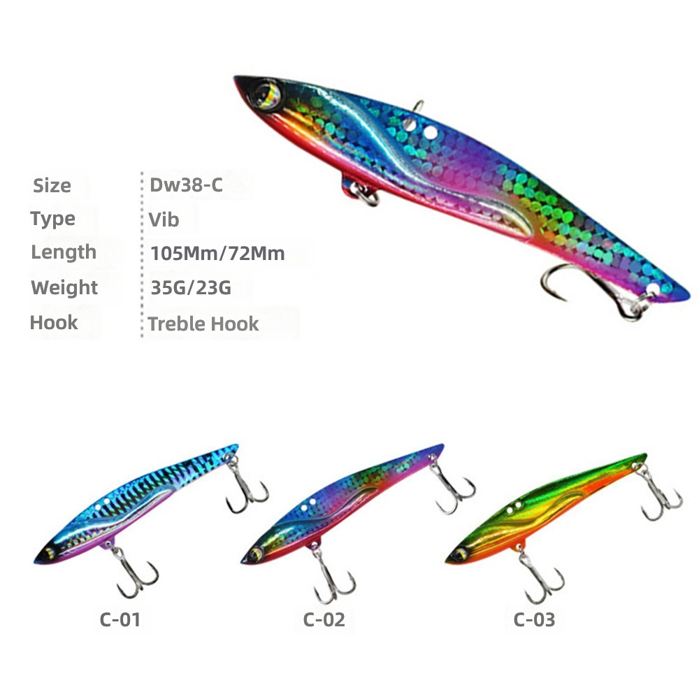 Espressif Lure Big Heavy Ultra-Long-Cast 35g Artificial Hard Bait Stainless Steel VIB Sea Fishing Sea Bass DW38-C Cross-Border – Hard Lure – view 2