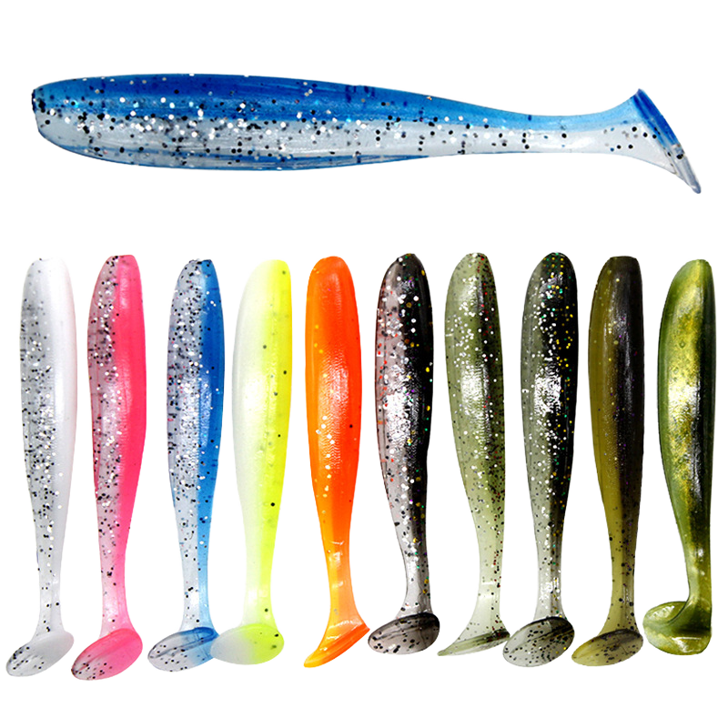 TOPIND 5.5/6.3/7/9/12cm Silicone Soft Lure Paddle Shad Bait T-tail Wavy Tail for Ocean Boat & River Fishing – Soft Lure – view 3