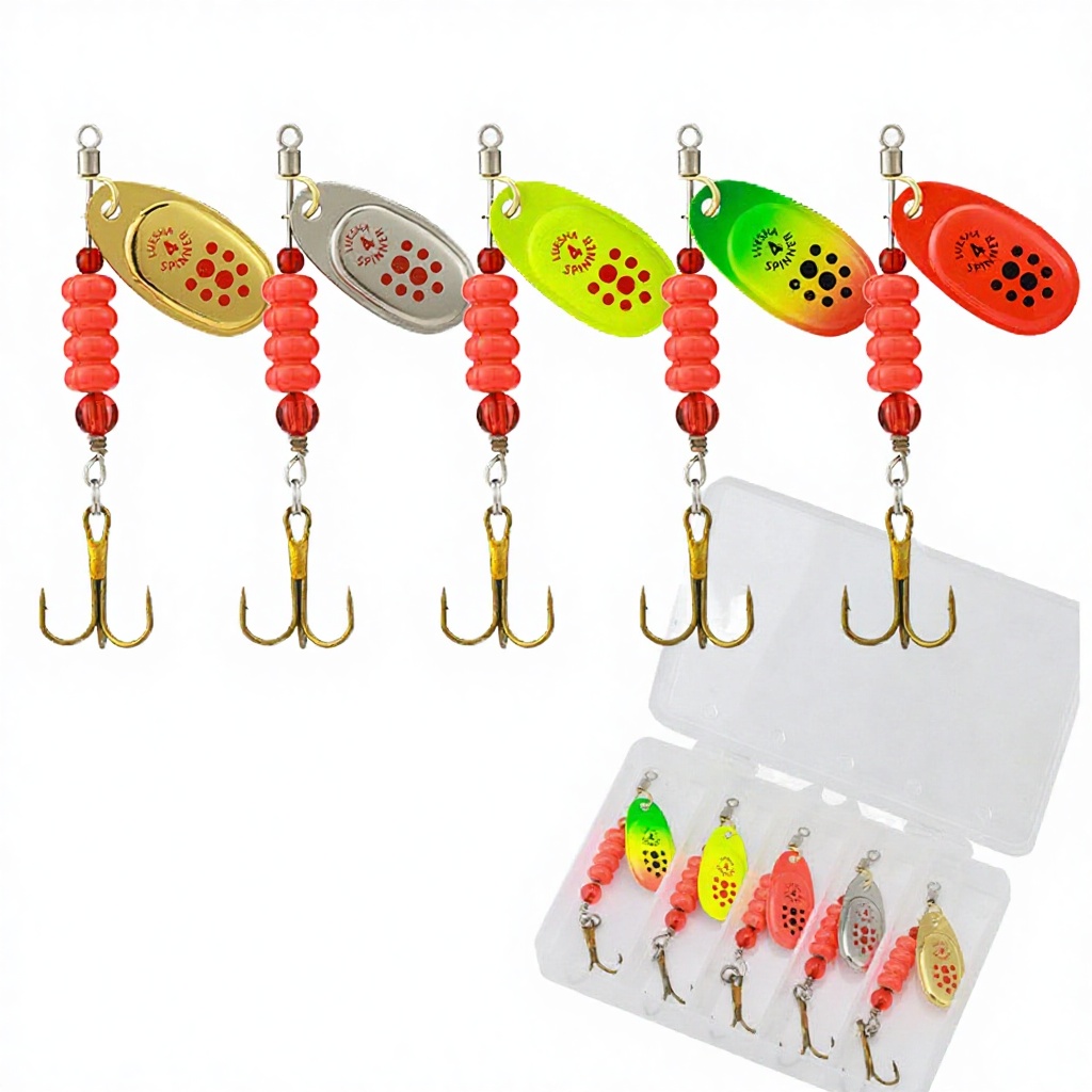 LUSHAZER 1pc/set Fishing Lure Kit 6g Spinner Bait Metal Trout Bass Salmon Pike Catfish Freshwater Saltwater Midwater Bottom – Spoon & Spinner – view 3