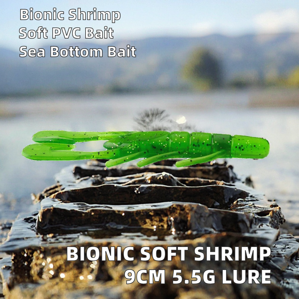 New Bionic Soft Shrimp 9cm/5.5g Artificial Bottom Bait Fishing Lure for Saltwater Fish & Salmon – Soft Lure – view 3