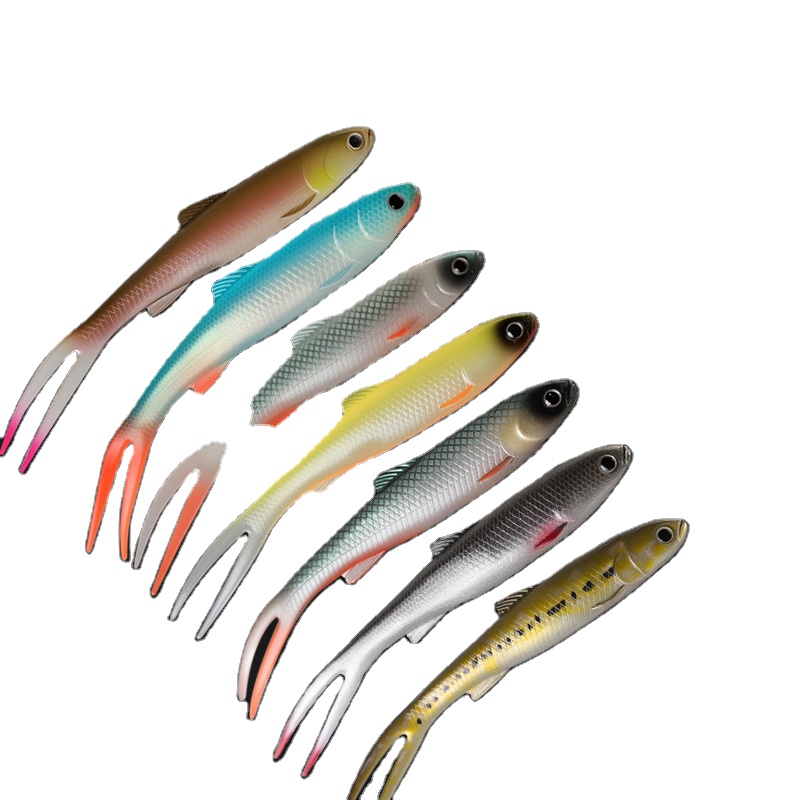 TCE 14cm 11g Bionic Forktail Bottom Bait Soft PVC Lure for Trout Bass Grouper-2-Piece Pack (13 Colors) – Soft Lure – view 3