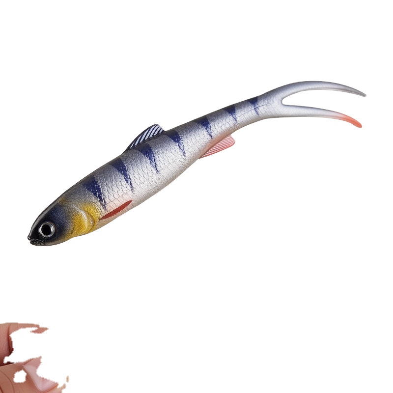 TCE 14cm 11g Bionic Forktail Bottom Bait Soft PVC Lure for Trout Bass Grouper-2-Piece Pack (13 Colors) – Soft Lure – view 2
