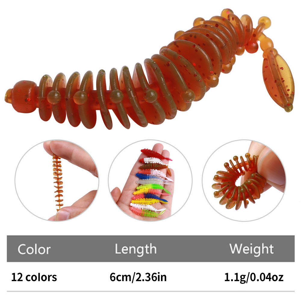 Wholesale for SO188 Printed ABS Artificial Worm Baits 6cm 1.1g 1pc/Bag for Sea Fishing Lake Stream Bottom/Top/Midwater Lures – Soft Lure – view 3