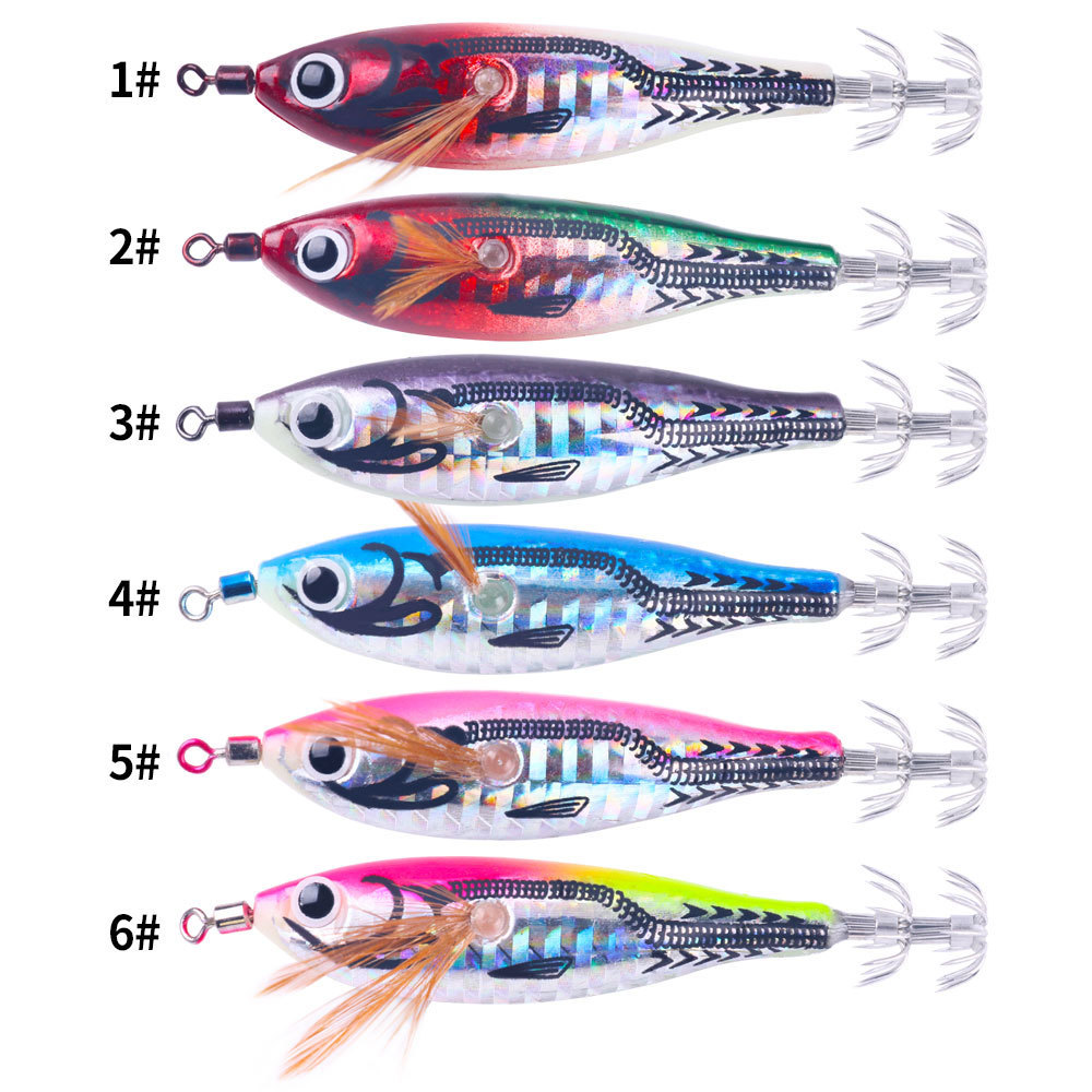 7.8CM 9.7CM Wholesale ABS Plastic Glow Squid Jig Lure with Luminous Shrimp Design for Sea River & Lake Fishing – Hard Lure – view 2