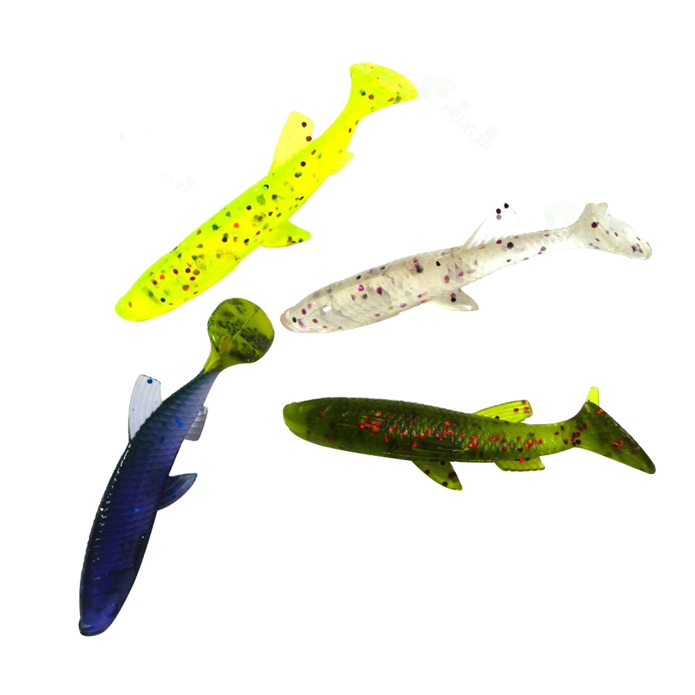 Wholesale SO013 7cm 5.5g 4pcs/bag Artificial Soft ABS Topwater Baits with T-Tail for Float & Sea Fishing – Soft Lure – view 3