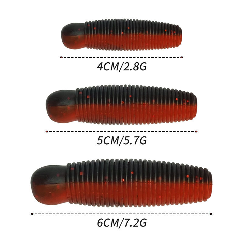 LUSHAZER 1pc Soft Stick Baits PVC Worm 4cm 5cm Fishing Bait Bass Pike Carp Thunder Fish Artificial Lures Without Hooks – Soft Lure – view 2