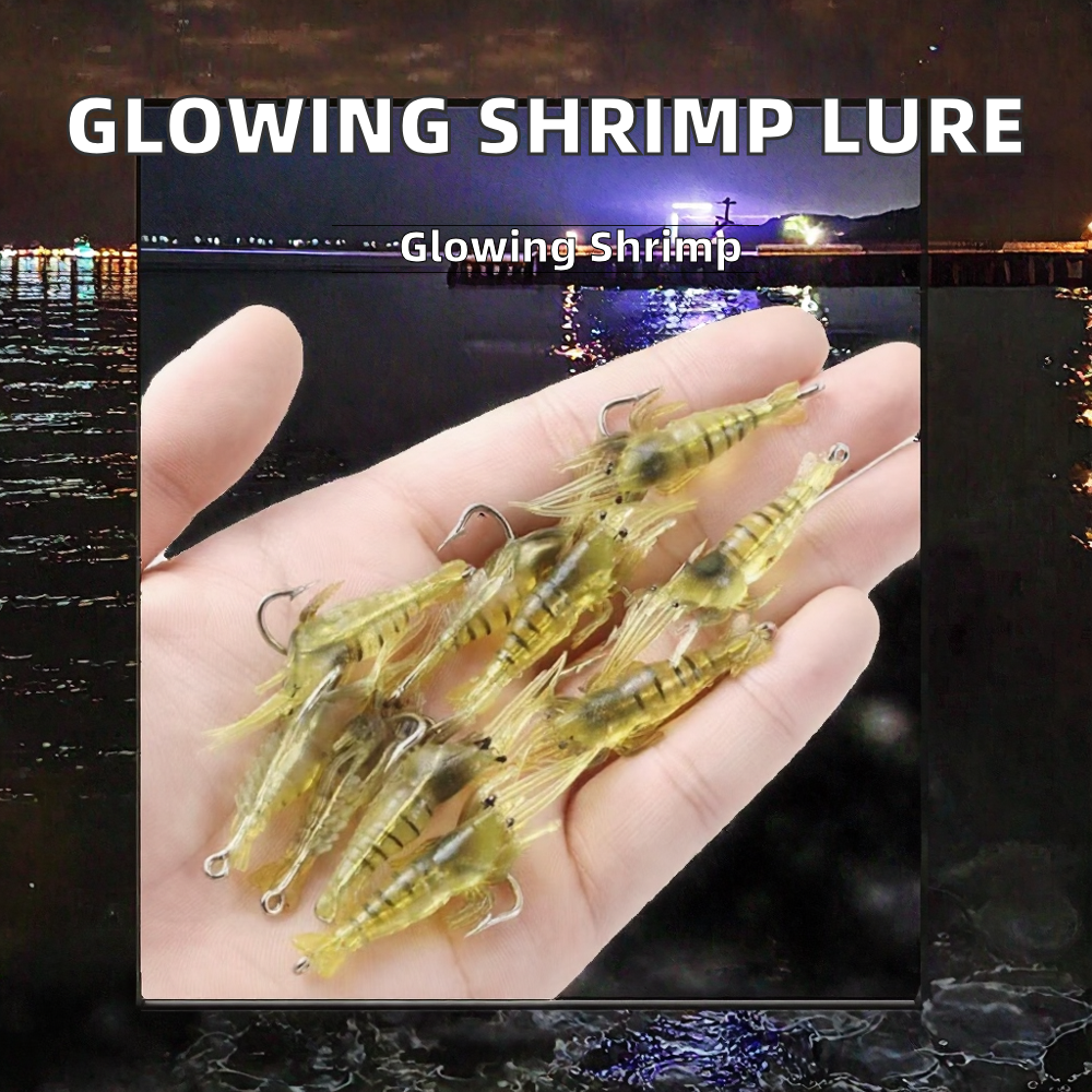 Bionic Lure Soft Bait Shrimp 40mm 1.3g Glowing Hook for Saltwater Fish Zander Pike Night Fishing – Soft Lure – view 4