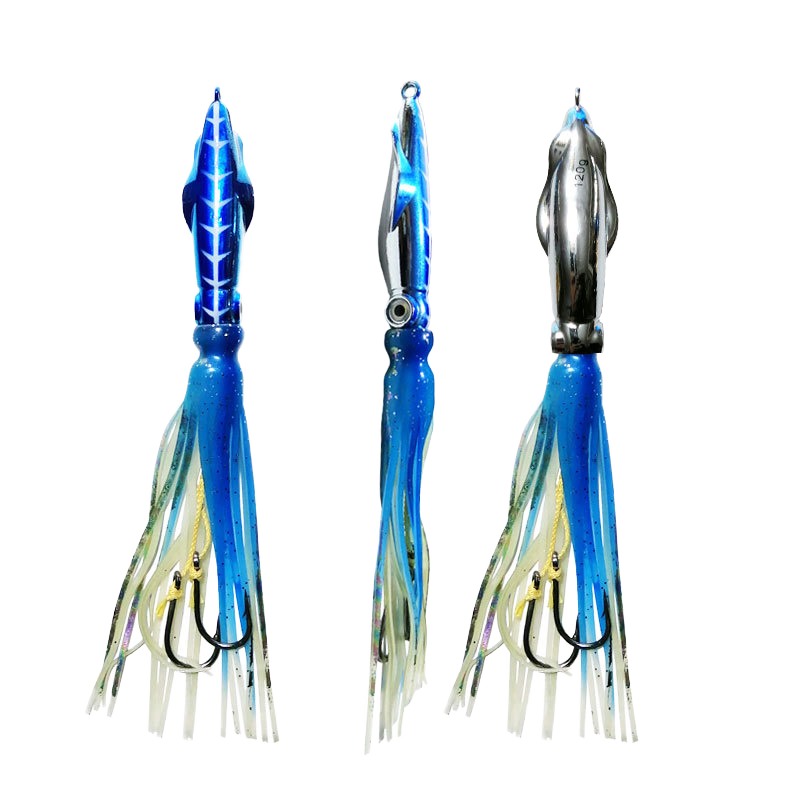 New Design Multi-Color Skirt Spider Hook 120g Lead Midwater Artificial Hard Bait Deep Sea Fishing Lure for Bass Marlin Target – Hard Lure – view 1
