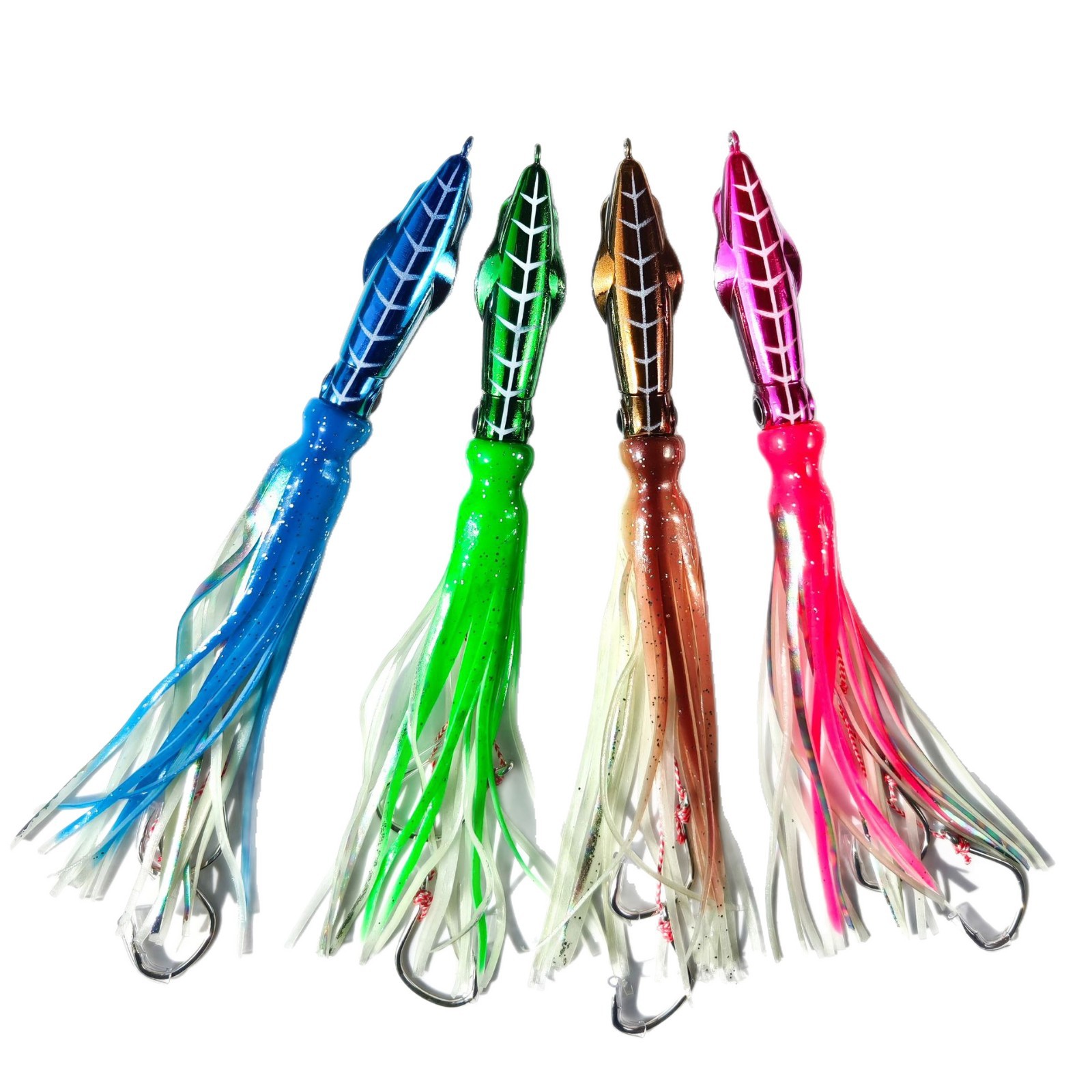 New Design Multi-Color Skirt Spider Hook 120g Lead Midwater Artificial Hard Bait Deep Sea Fishing Lure for Bass Marlin Target – Hard Lure – view 2
