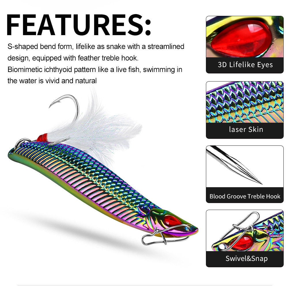 10g Artificial Metal Spoon Long Throw Bait Fishing Lure S-shape Jigging for Trout Saltwater Fish & Pike – Spoon & Spinner – view 3