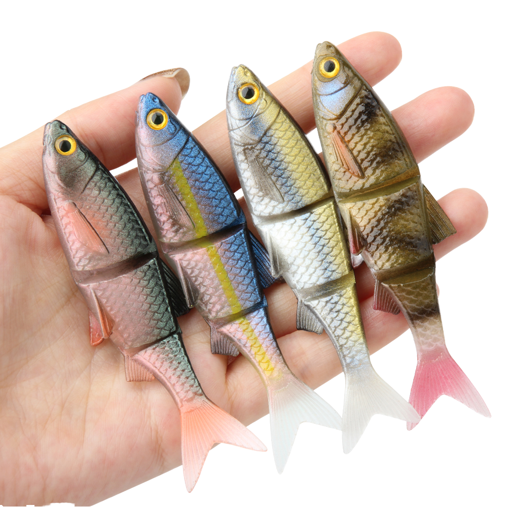 Spinpoler Pike Swimbait Shad Soft Jerk Minnow Midwater Bait PVC Material Segmented Body 3 Joints Forked Tail No Hooks – Soft Lure – view 2