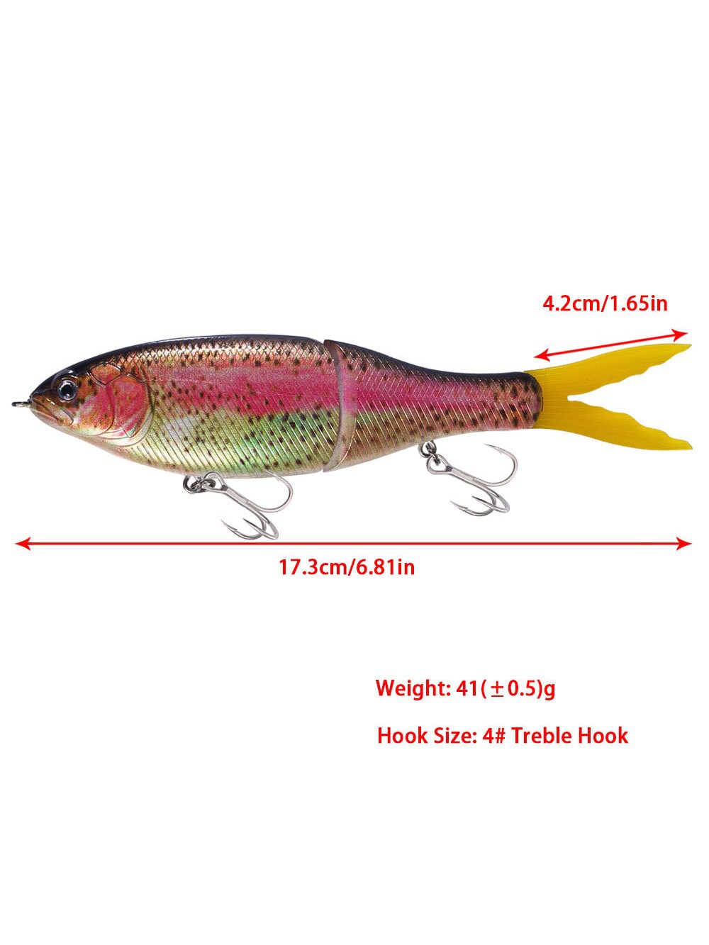 New S-Shape Slow Sinking Multi-Jointed Fishing Lure 17cm, 2-Segment Hard Bait with Fiber Tail for Bass – Hard Lure – view 2