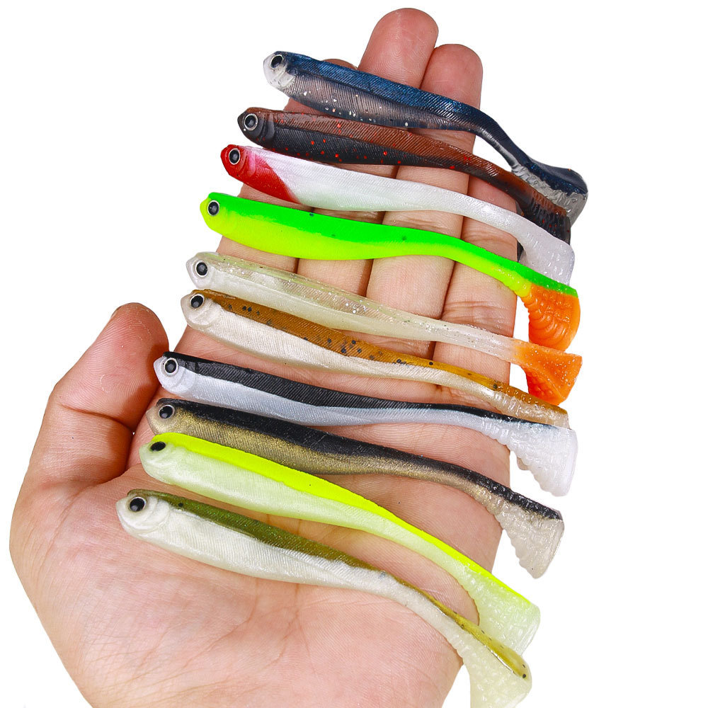 Wholesale SO173/SO174 8cm/3.5g 11cm/4.8g Artificial Soft Plastic Baits Fishing Lures with T Tail for Ice Saltwater & Fly Fishing – Soft Lure – view 2