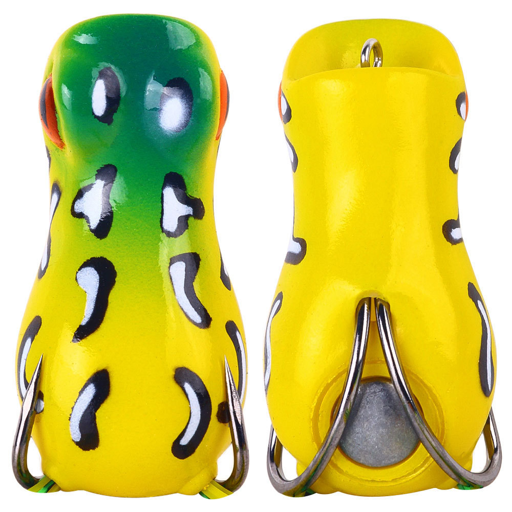 For FO022 5cm 11.4g Artificial Soft ABS Top Water Frog Lure with Long Skirt Tail for Saltwater Fishing – Frog – view 5