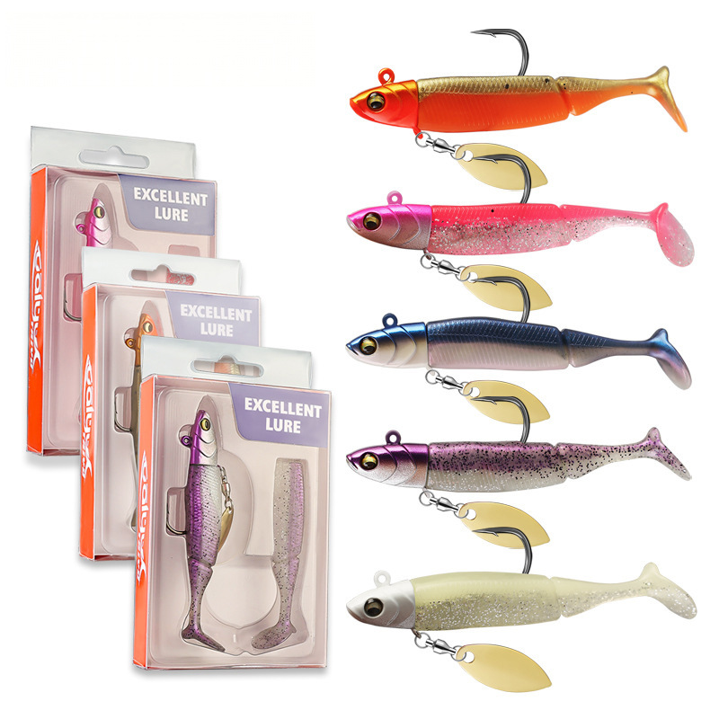 Wholesale T-Tail Lead Fish Lure Boxed, 9.5cm 20g Long Cast Glow-in-the-Dark Fishing Lure, JIG Lead Head T-Tail Soft Bait – Soft Lure – view 2