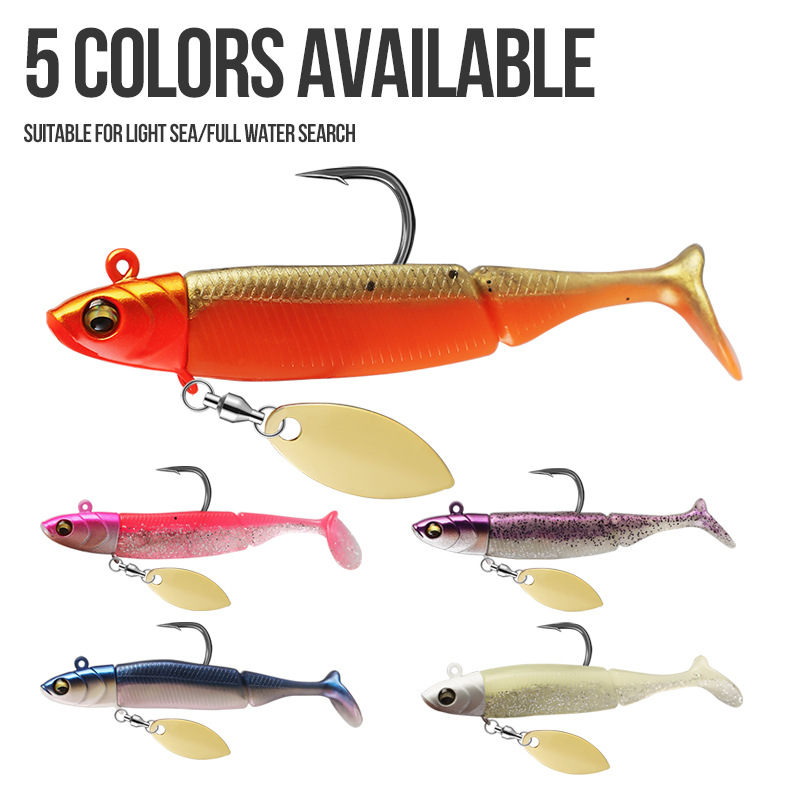 Wholesale T-Tail Lead Fish Lure Boxed, 9.5cm 20g Long Cast Glow-in-the-Dark Fishing Lure, JIG Lead Head T-Tail Soft Bait – Soft Lure – view 5