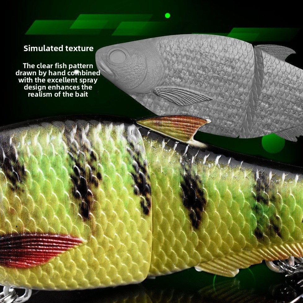 CHEERY Lure Artificial Hard Bait Hard Tail Two Vib Simulation S-Shaped Swimming Bionic Lure Fishing Gear With Hooks – Hard Lure – view 2