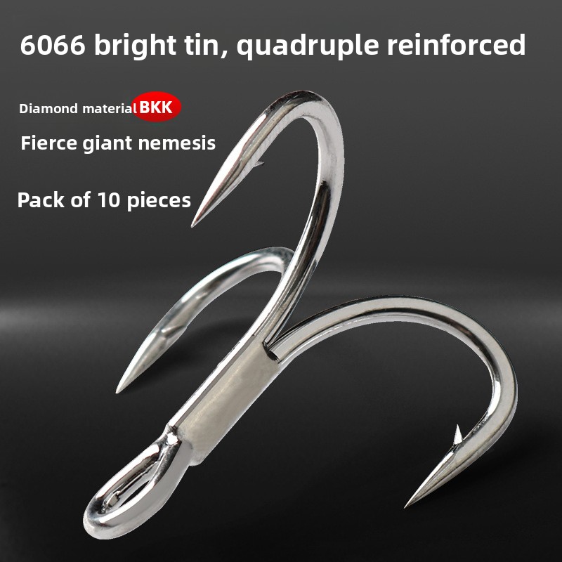 Anti-rust Bright Tin Coated Treble Hooks Sike6066-4X-NP Four Times Strengthened 10 Pack Sea Fishing Wholesale – Fishhook – view 4