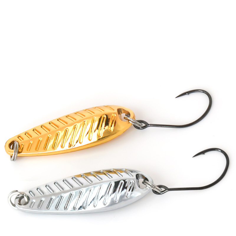 Lure Artificial Hard Bait Maple Leaf Horse Mouth Sequin Single Hook Cock Red Trout Bass Stream Black Pit Zinc Alloy – Spoon & Spinner – view 1