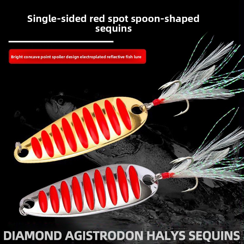 Single Curved Zinc Alloy Luya Sequin Artificial Hard Bait Lure for Bass White Bass with Hooks – Spoon & Spinner – view 3
