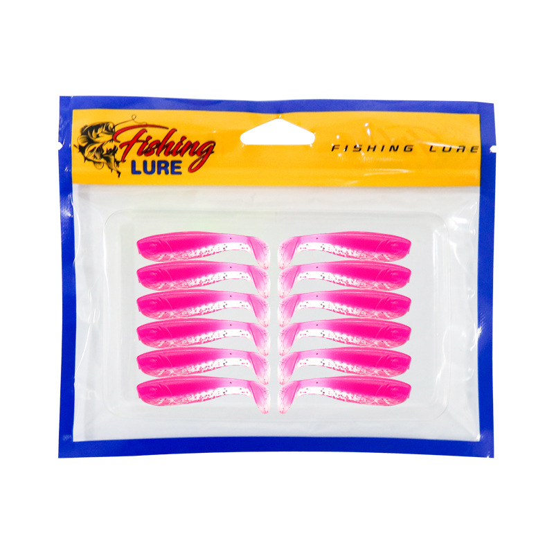 3D Small Fat Fish Root Fishing Two-color Luya Soft Bait T-tail Inverted Lead Hook Soft Worm Fishing Bait for Freshwater Fish 12 – Soft Lure – view 5