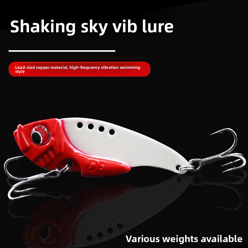 Lexin Luya Lead-coated Copper Metal Vib Artificial Hard Bait with Blood Trough Hook for Bass Trolling Saltwater & Freshwater – Hard Lure – view 3