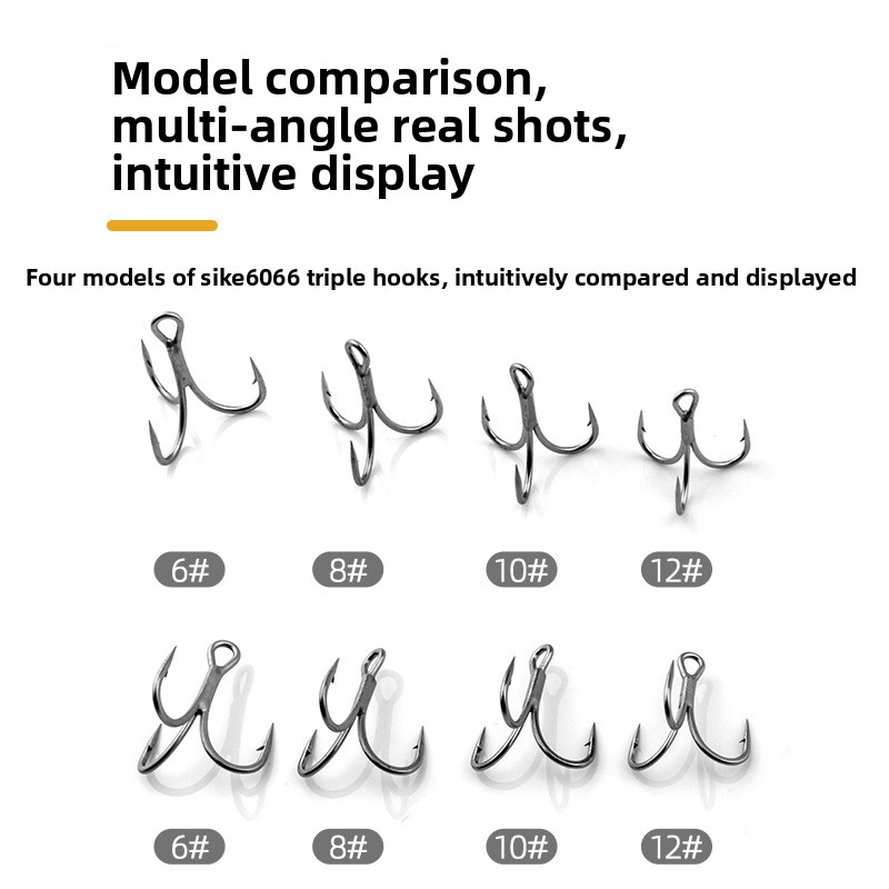 [12 Pieces] Lexin Sai Ke Triple-Strengthened Anti-Rust Anti-Corrosion Treble Hooks Model GZ005 Seker 6066 for Wholesale – Fishhook – view 5