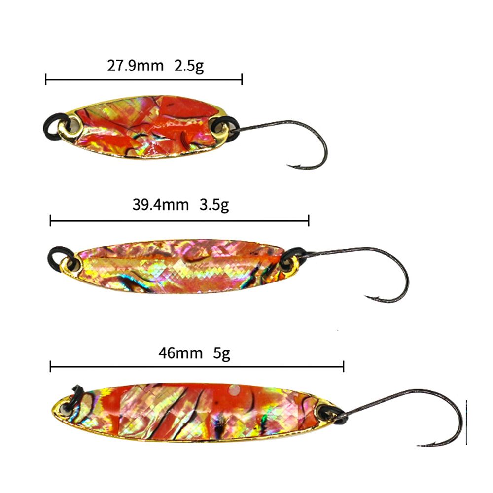 Lure Metal Bass Artificial Hard Bait with Horse Mouth Sequin Willow Leaf Design Single Hook for Stream Fishing – Spoon & Spinner – view 2