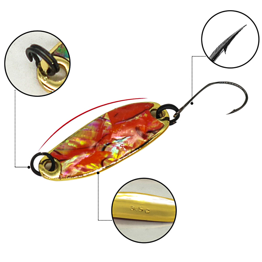 Lure Metal Bass Artificial Hard Bait with Horse Mouth Sequin Willow Leaf Design Single Hook for Stream Fishing – Spoon & Spinner – view 4