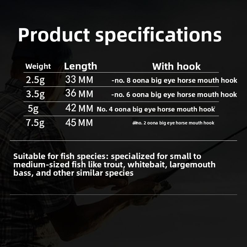 Luya Zinc Alloy Factory Direct Horse Mouth Oblique Cut Single Hook Bait Sequins Far Cast Freshwater Fishing Bass Cocked – Hard Lure – view 4