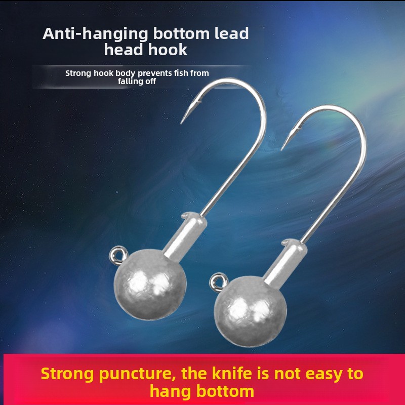 50 Boxed Lead Jig Hooks Soft Bait Anti-Hanging Reinforced Barbed Lure Fishing for Perch Lake Use – Fishhook – view 3