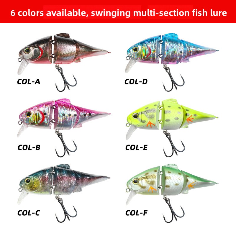 Slow Floating Multi-section Artificial Hard Bait Stainless Steel 93g Black Pit Bass Fresh Water – Minnow – view 3