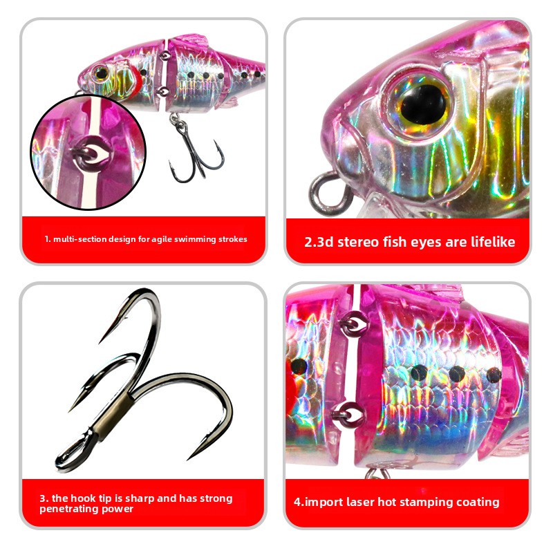 Slow Floating Multi-section Artificial Hard Bait Stainless Steel 93g Black Pit Bass Fresh Water – Minnow – view 2