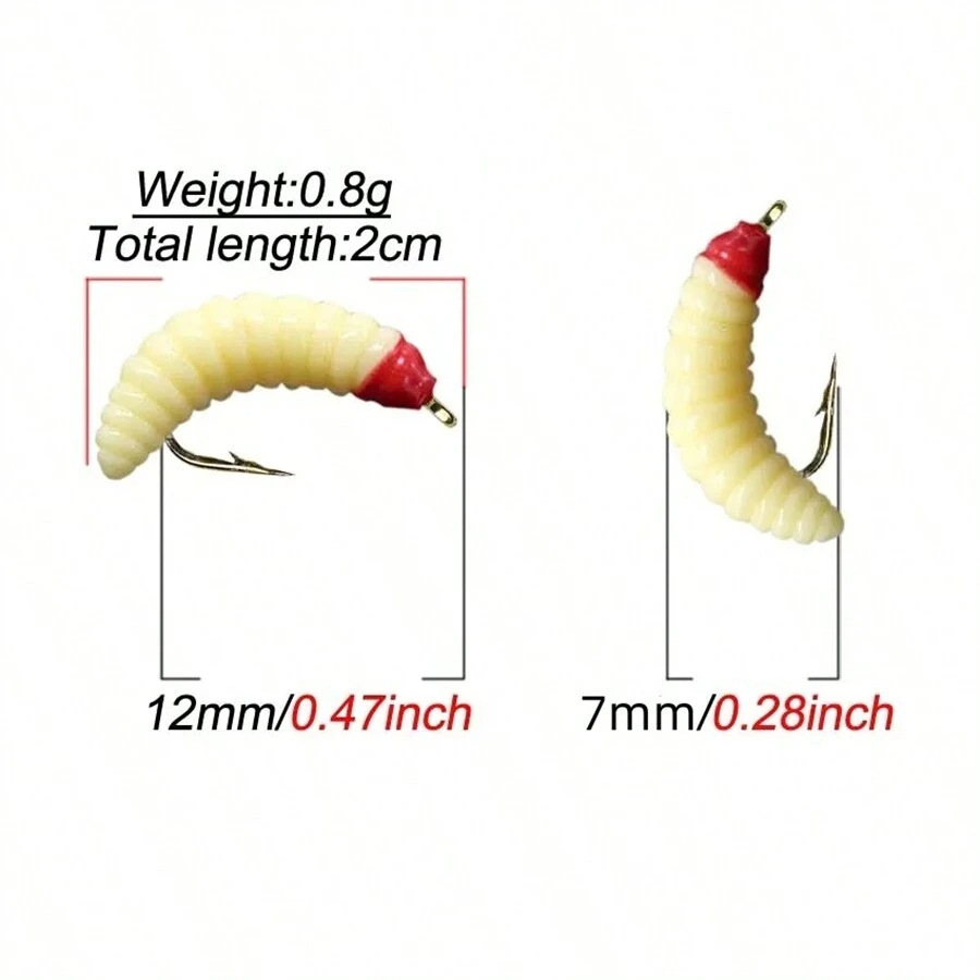 Custom PVC Luya Bait Set with Noodle Worm Soft Bait Bionic Hook Maggot for Grass Carp Fishing – Worms & Grubs – view 4