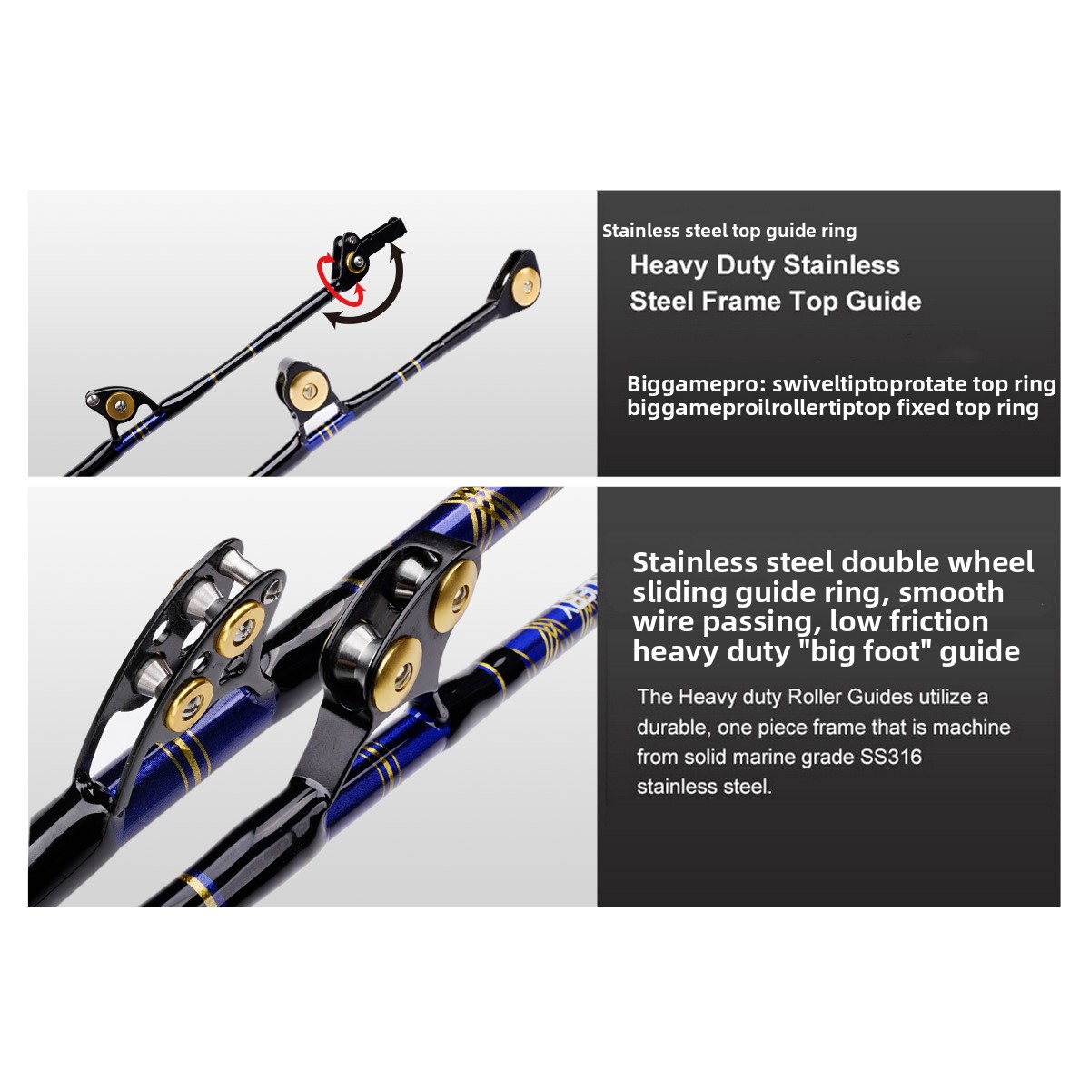 Deep Sea Towing Fiberglass Fishing Rod with Metal Handle 1.8m Solid Rod Body Hard Action – Fishing Rod – view 3