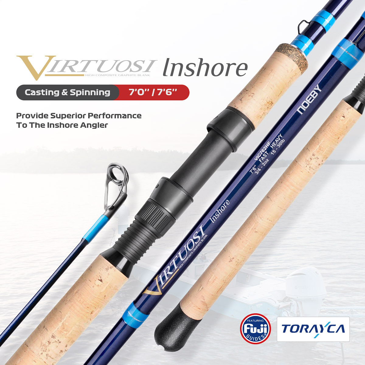 INSHORE Offshore Heavy Two-section Carbon Fishing Rod-Ocean Use Casting & Spinning Hard Action – Fishing Rod – view 1