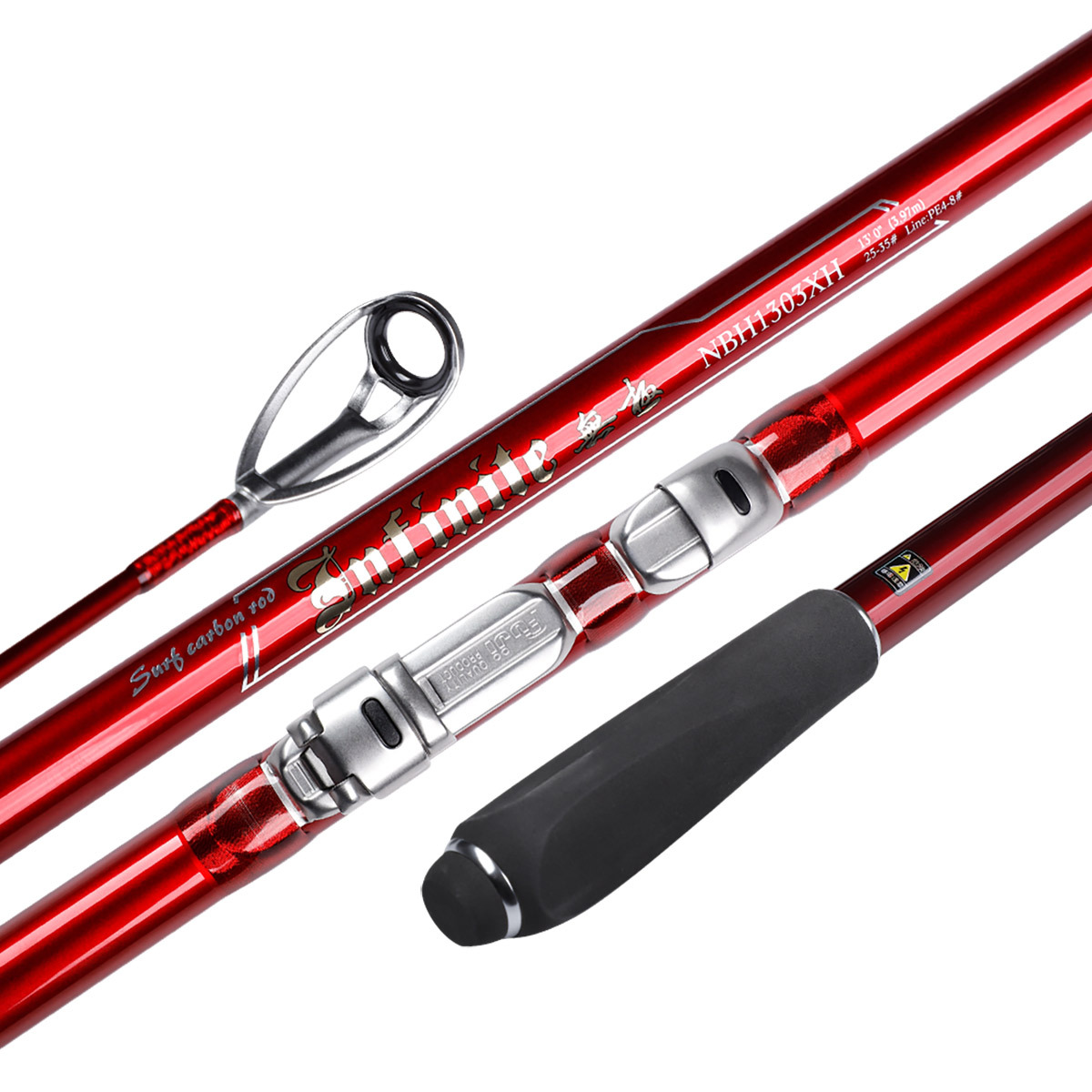 Wuji Beach Long-Distance Cast Rod 3-Piece Hard Action Carbon Fishing Rod for Shore Ocean Use Foreign Trade Wholesale – Fishing Rod – view 1