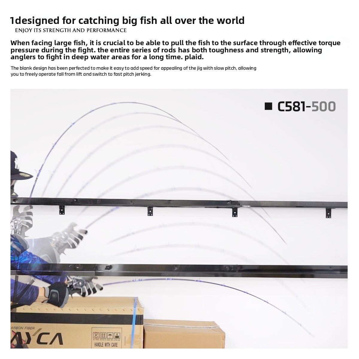 Lant Single-Section Heavy-Tackle Slow-Jigging Rod Full-Action Saltwater Boat Fishing Carbon Rod 1.77-1.83m Straight – Fishing Rod – view 4