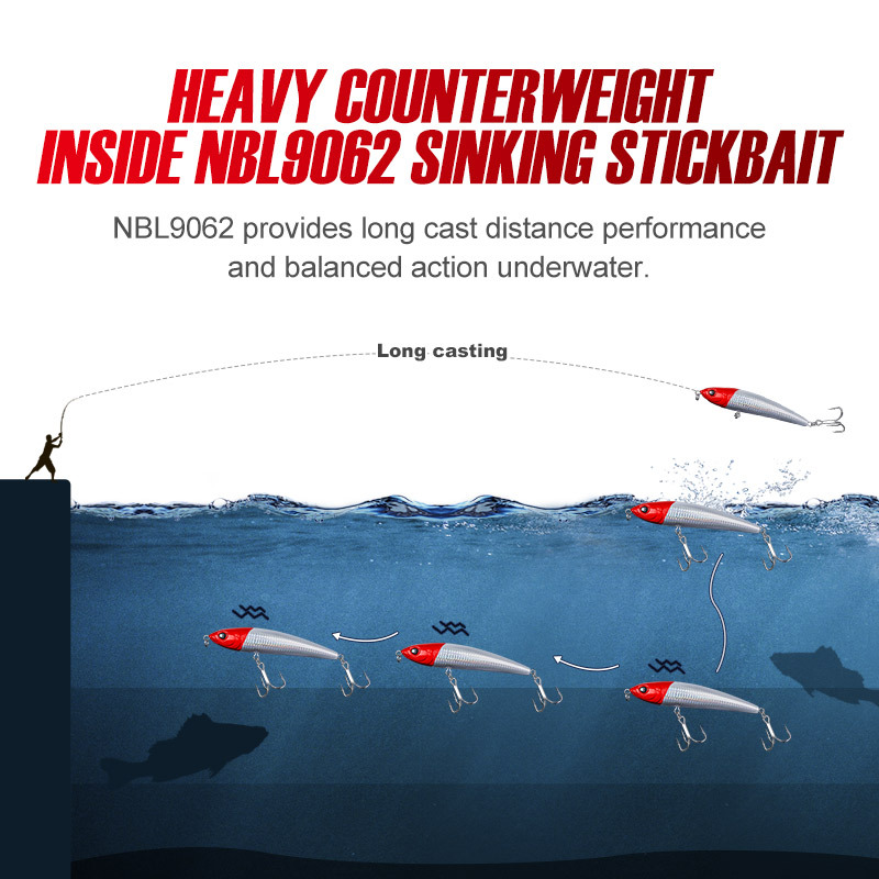 For Nobby Sea Fishing Boat Submerged Pencil Hard Bait for Saltwater Fish 98g 145g GT Golden Gun – Hard Lure – view 4