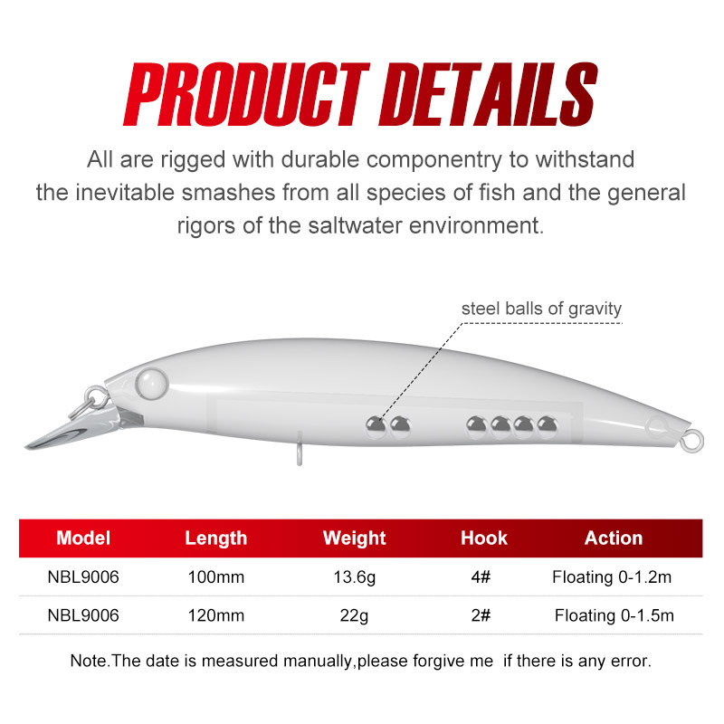 For Nobby Bait Floating Mino Luya Seabass Sea Fishing ABS Hard Bait Without Hooks False Bait Fishing Gear – Hard Lure – view 2