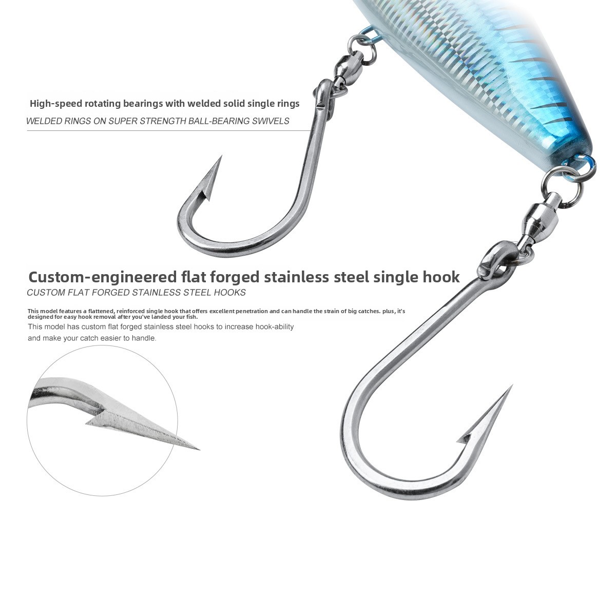 For Nobi Sea Fishing Trolling VIB Big G Heavy Luya Bait Boat Far Throwing Single Hook Fake Bait Submerged Golden Gun GT Bait – Hard Lure – view 4