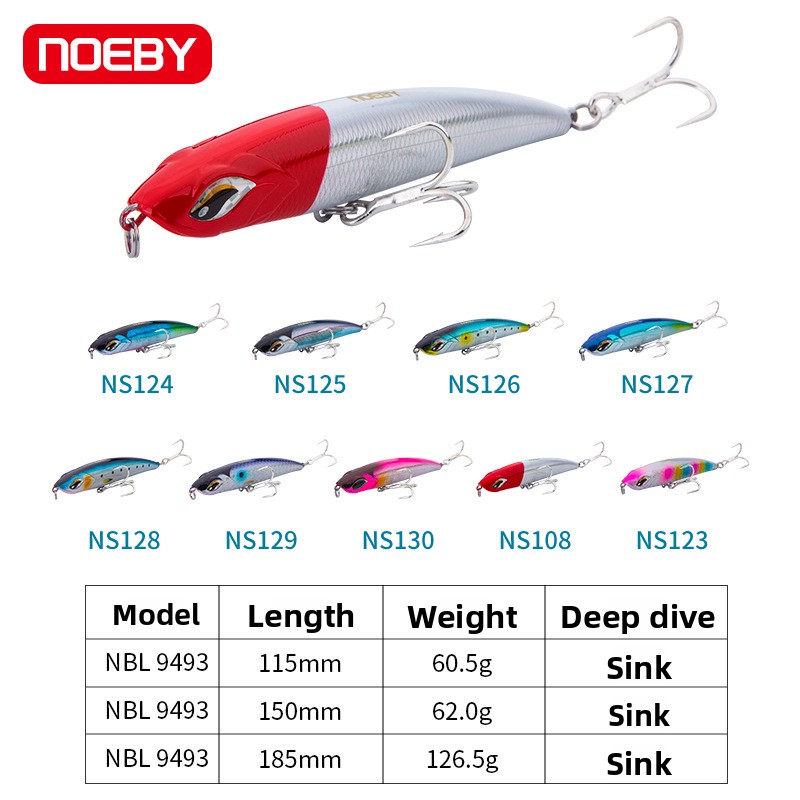 For Nobby Sinking Pencil Hard Bait ABS 115mm/605g Submerged Luya Bait for Saltwater Fish Sea Fishing Boat Use Without Hooks – Hard Lure – view 2