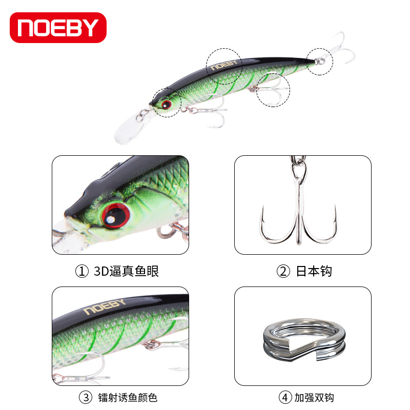 For Nobi Luya Sea Bass Sea Fishing Mino Bait ABS Hard Bait 110mm 36g False Bait Fishing Gear Wholesale – Hard Lure – view 4