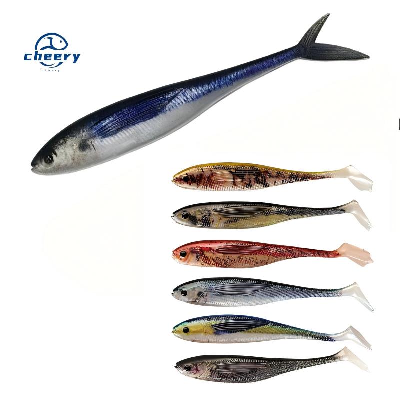 CHEERY 11g 125mm New Soft PVC Lure for Saltwater Fish Catfish Midwater Bait 3D Printed Pinfish Artificial Fishing Bait Wholesale – Worms & Grubs – view 1