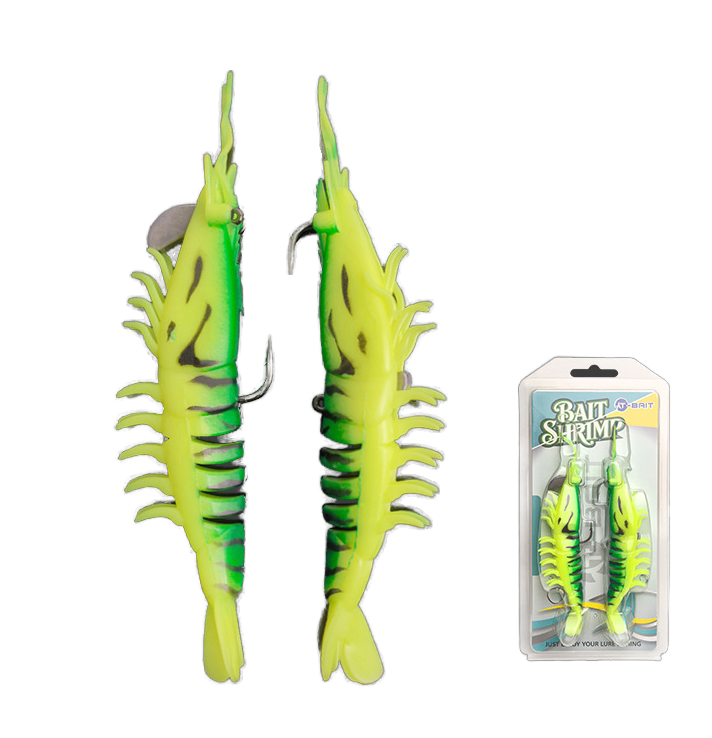 10.5g 14g 18.5g Lifelike Shrimp Baits Midwater Lure for Saltwater Fish & Sea Bass Realistic Jigs with Luminous Features – Worms & Grubs – view 2